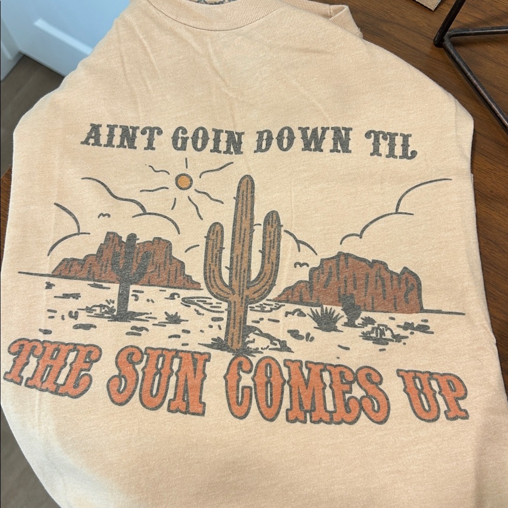 Beige Western Graphic T-Shirt